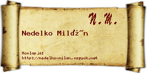 Nedelko Milán névjegykártya